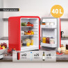 TZS First Austria - Mini Réfrigérateur Rétro 40L silencieux - Petit Minifrigo design vintage avec lumière intérieure et 2 compar