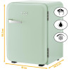 TZS First Austria - Mini Réfrigérateur Rétro 40L silencieux - Petit Minifrigo design vintage avec lumière intérieure et 2 compar