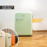 TZS First Austria - Mini Réfrigérateur Rétro 40L silencieux - Petit Minifrigo design vintage avec lumière intérieure et 2 compar