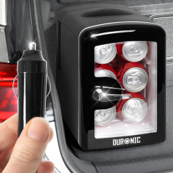 Duronic MFW4 BK Mini réfrigérateur 42W 4 litres Jusqu’à 6 cannettes Congélateur pour snacks boisson lait maternel cosmétique méd