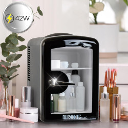 Duronic MFW4 BK Mini réfrigérateur 42W 4 litres Jusqu’à 6 cannettes Congélateur pour snacks boisson lait maternel cosmétique méd