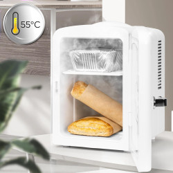 Duronic MFW4 WE Mini réfrigérateur 42W 4 litres Jusqu’à 6 cannettes Congélateur pour snacks boisson lait maternel cosmétique méd