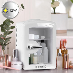 Duronic MFW4 WE Mini réfrigérateur 42W 4 litres Jusqu’à 6 cannettes Congélateur pour snacks boisson lait maternel cosmétique méd