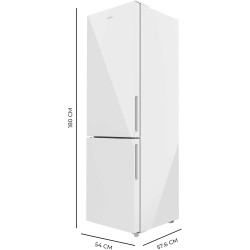 Cecotec réfrigérateur combiné bolero coolmarket combi 250 blanc glass e. capacité de 250 l, total no frost, multi airflow, tiroi