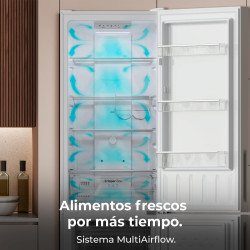 Cecotec réfrigérateur combiné bolero coolmarket combi 250 blanc glass e. capacité de 250 l, total no frost, multi airflow, tiroi