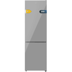 Cecotec réfrigérateur combiné bolero coolmarket combi 250 gris glass e. réfrigérateur verre gris, 250l, total no frost, classe e