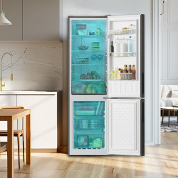Cecotec réfrigérateur combiné bolero coolmarket combi 250 gris glass e. réfrigérateur verre gris, 250l, total no frost, classe e