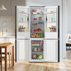 Cecotec réfrigérateur combiné bolero coolmarket combi 250 gris glass e. réfrigérateur verre gris, 250l, total no frost, classe e