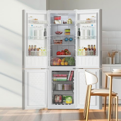 Cecotec réfrigérateur combiné bolero coolmarket combi 250 blanc glass d. réfrigérateur verre blanc, 250l, inverter plus, total n