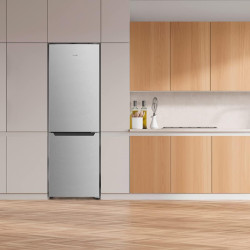 Cecotec Frigorífico Combi 2 Puertas Bolero CoolMarket Combi 250 Inox D. 250 L, Altura 180 cm y 55 cm de Ancho, Bajo Consumo, Sis