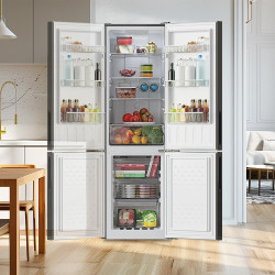 Cecotec réfrigérateur combiné bolero coolmarket combi 250 gris glass d. capacité de 250 l, total no frost, compresseur inverter 