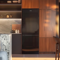 Cecotec réfrigérateur combiné bolero coolmarket 250l noir glass d. frigorifique classe d, inverter plus, no frost, multi airflow