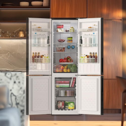 Cecotec réfrigérateur combiné bolero coolmarket 250l noir glass d. frigorifique classe d, inverter plus, no frost, multi airflow