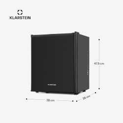 KLARSTEIN Petit Frigo de Chambre de 23L pour Snacks et Boissons, Top Silencieux, Mini Bar, avec Étagères Réglables Camping, Cosm