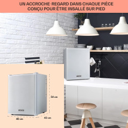 KLARSTEIN Mini Frigo de Chambre de 33L pour Snacks et Boissons, Top Silencieux, Bar, Petit Réfrigérateur Camping, Pour Cosmetiqu