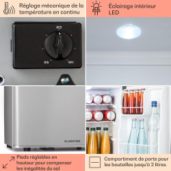 KLARSTEIN Mini Frigo de Chambre de 38L pour Boissons et Bieres, Petit Frigo Silencieux, Mini Bar Intérieur/Ext, Petit Refrigerat