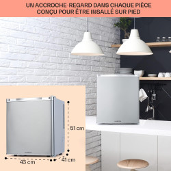 KLARSTEIN Mini Frigo de Chambre de 38L pour Boissons et Bieres, Petit Frigo Silencieux, Mini Bar Intérieur/Ext, Petit Refrigerat