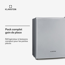 KLARSTEIN Petit Frigo de Chambre de 23L pour Snacks et Boissons, Frigo Top Silencieux, Mini Bar, Réfrigérateur Camping, Frigo Co