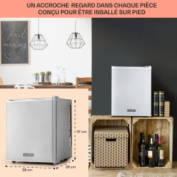 KLARSTEIN Petit Frigo de Chambre de 23L pour Snacks et Boissons, Frigo Top Silencieux, Mini Bar, Réfrigérateur Camping, Frigo Co