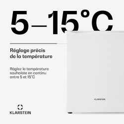 KLARSTEIN Mini Frigo de Chambre de 30L pour Snacks et Boissons, Petit Frigo Top Silencieux, Mini Bar, Petit Réfrigérateur Campin