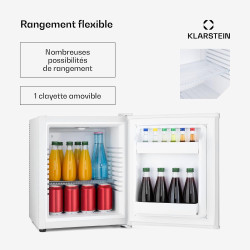 KLARSTEIN Mini Frigo de Chambre de 30L pour Snacks et Boissons, Petit Frigo Top Silencieux, Mini Bar, Petit Réfrigérateur Campin