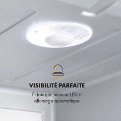 KLARSTEIN Petit Frigo de Chambre 40L pour Snacks et Boissons, Silencieux, Mini Bar, Réfrigérateur Camping et Cosmétique, Étagère