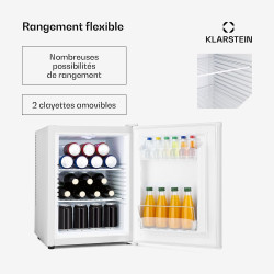 KLARSTEIN Mini Frigo de Chambre de 40L pour Snacks et Boissons, Petit Frigo Top Silencieux, Mini Bar, Petit Réfrigérateur Campin