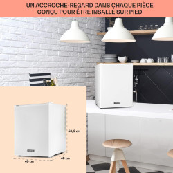 KLARSTEIN Mini Frigo de Chambre de 40L pour Snacks et Boissons, Petit Frigo Top Silencieux, Mini Bar, Petit Réfrigérateur Campin