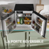 HOMCOM Réfrigérateur congélateur 46 L, mini frigo 41,5L+4,5L, silencieux, porte réversible, thermostats réglables, pelle et bac 