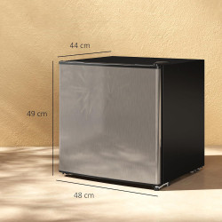 HOMCOM Réfrigérateur congélateur 46 L, mini frigo 41,5L+4,5L, silencieux, porte réversible, thermostats réglables, pelle et bac 