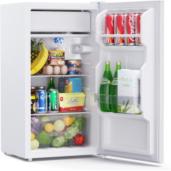 Upstreman 85 Litres Petit Frigo, Éclairage Intétré, Thermostat Réglable, Bac à Légumes, Silencieux, Porte Réversible, Petit Frig