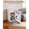 Upstreman 85 Litres Petit Frigo, Éclairage Intétré, Thermostat Réglable, Bac à Légumes, Silencieux, Porte Réversible, Petit Frig