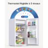 Upstreman 85 Litres Petit Frigo, Éclairage Intétré, Thermostat Réglable, Bac à Légumes, Silencieux, Porte Réversible, Petit Frig