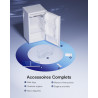 Upstreman 85 Litres Petit Frigo, Éclairage Intétré, Thermostat Réglable, Bac à Légumes, Silencieux, Porte Réversible, Petit Frig