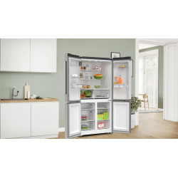 Bosch KFN96VPEA, Série 4 Réfrigérateur multi-portes congélateur en bas, 605 L, 183 x 91 (H x L), Inox anti trace de doigts
