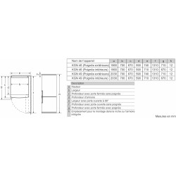 Bosch KGN49XLEA Série 4 - Réfrigérateur Combiné pose-libre - 438 L - 203 x 70 (H x L) - Inox