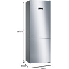 Bosch KGN49XLEA Série 4 - Réfrigérateur Combiné pose-libre - 438 L - 203 x 70 (H x L) - Inox