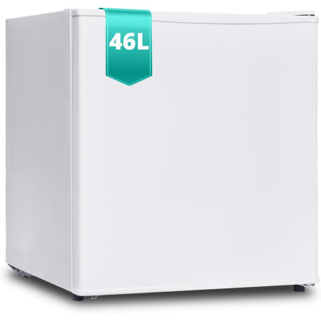 SMETA Petit Frigo 46L, Mini Frigo Silencieux 220V, Mini Réfrigérateur avec Thermostat Réglable, Porte Réversible, pour Chambre, 