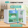 SMETA Petit Frigo 46L, Mini Frigo Silencieux 220V, Mini Réfrigérateur avec Thermostat Réglable, Porte Réversible, pour Chambre, 