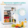 SMETA Mini Réfrigérateur, 91L, avec Micro-Congélateur 11L, Silencieux 40dB, Thermostat Réglable, Porte Réversible, Mini Frigo po