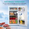 SMETA Mini Réfrigérateur, 91L, avec Micro-Congélateur 11L, Silencieux 40dB, Thermostat Réglable, Porte Réversible, Mini Frigo po