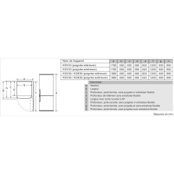 Bosch KGV36VBEAS, Série 4, Réfrigérateur congélateur, Pose libre, 186 x 60 cm, 214 L / 94 L, Noir