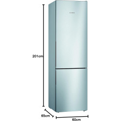Bosch KGV39VLEAS, Série 4, Réfrigérateur combiné pose-libre, 201 x 60 cm, Inox