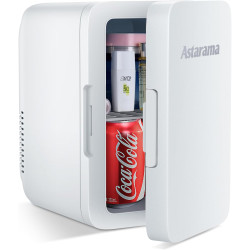 Astarama Mini Frigo de Chambre, 6 Litres/ 8 Canettes, Mode Silencieux, Fonction Chaud/Froid. 12V DC/220V AC Mini Refrigerateur T
