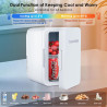 Astarama Mini Frigo de Chambre, 6 Litres/ 8 Canettes, Mode Silencieux, Fonction Chaud/Froid. 12V DC/220V AC Mini Refrigerateur T