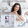 Astarama Mini Frigo de Chambre, 6 Litres/ 8 Canettes, Mode Silencieux, Fonction Chaud/Froid. 12V DC/220V AC Mini Refrigerateur T