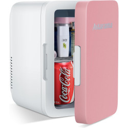 Astarama Mini Frigo de Chambre, 6 Litres/ 8 Canettes, Mode Silencieux, Fonction Chaud/Froid. 12V DC/220V AC Mini Refrigerateur T