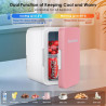 Astarama Mini Frigo de Chambre, 6 Litres/ 8 Canettes, Mode Silencieux, Fonction Chaud/Froid. 12V DC/220V AC Mini Refrigerateur T