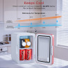 Astarama Mini Frigo de Chambre, 6 Litres/ 8 Canettes, Mode Silencieux, Fonction Chaud/Froid. 12V DC/220V AC Mini Refrigerateur T