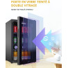 WIE Réfrigérateur à Boissons 70L Mini Réfrigérateur avec Double Porte Vitrée Petit Frigo Silencieux à Bière Intérieur Extérieu 1